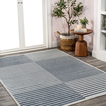 Shutter Minimalist Striped Plaid Machine-washable Area Rug